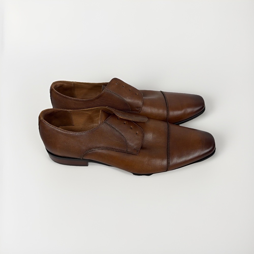 Florsheim Sorrento Cap Toe Oxford Shoes Mens 11.5 D Cognac Brown Leather